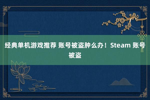 经典单机游戏推荐 账号被盗肿么办！Steam 账号被盗