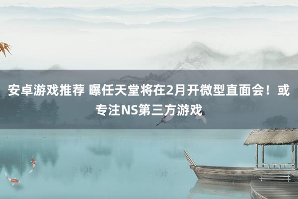 安卓游戏推荐 曝任天堂将在2月开微型直面会！或专注NS第三方游戏